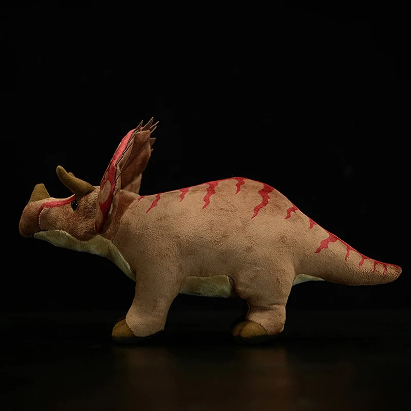 Simulation Lifelike Triceratops Plush Toys Soft  Animal Realistic Dinosaur Plushie Doll Fans Collect Gifts for Kids Xmas Present simulation realistic little tyrannosaurus rex plush toys stuffed cartoon animal dino plushies doll for kids boys collect gifts