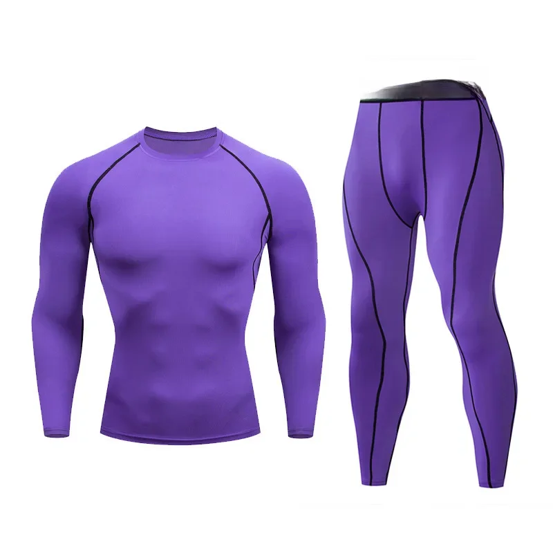 thumbnail image 1 of Pantalones largos ajustados para hombre, de secado rápido, elásticos, para correr, de compresión, para ciclismo, baloncesto, traje deportivo, pantalones de capa base, 1 of 5