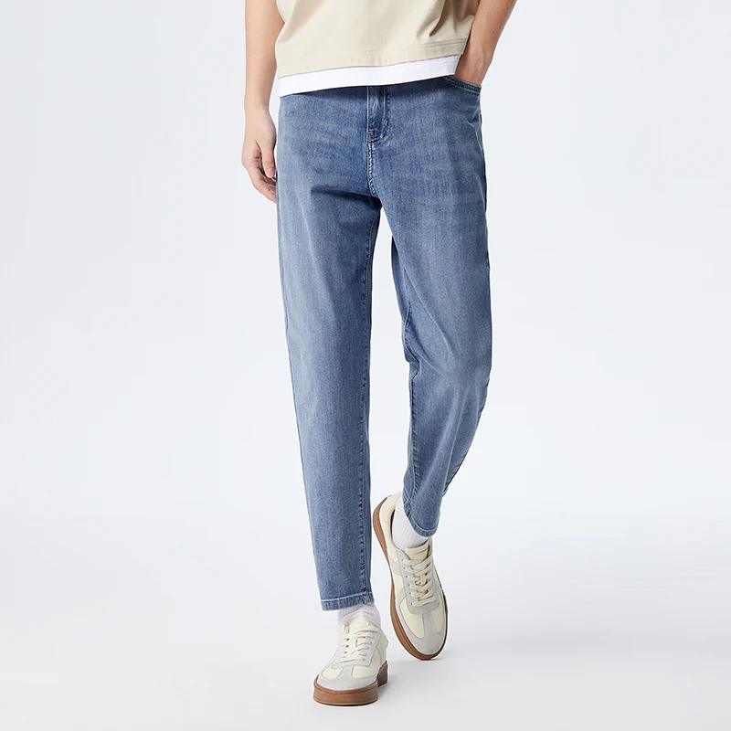 Semir Jeans Men Summer Cool Sense Fashion Classic Washed Tapered Trousers Simple Commuter Demin Trousers 5