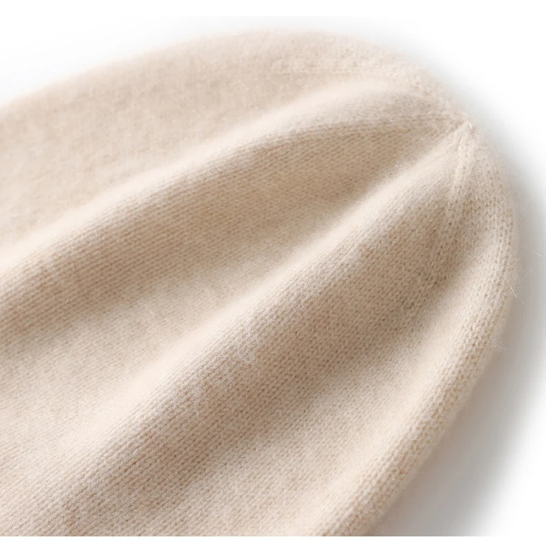 Winter Unisex 100 Kaschmir Hüte Outdoor Casual Warm Halten Einfarbig Kaschmir Gestrickte Beanie Hut Frauen/Männer Hedging Caps – Detail 4