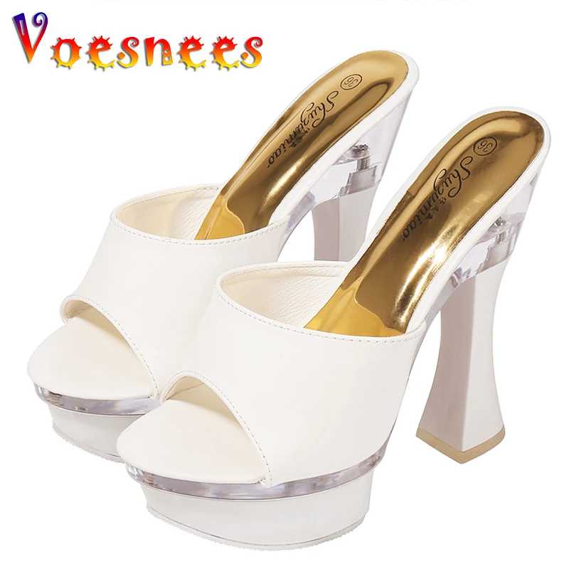 Shoes Women Slippers Sexy Super High Heel 14CM Waterproof
