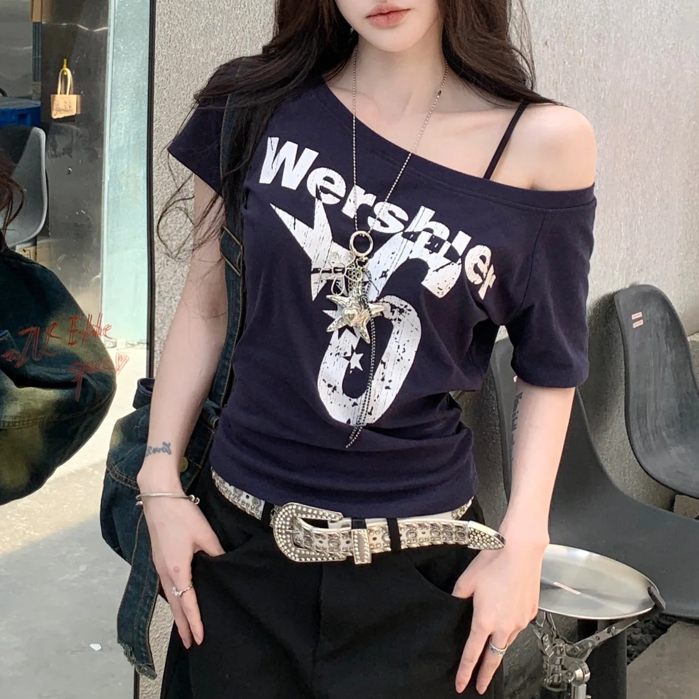Women’s summer letter print t-shirt