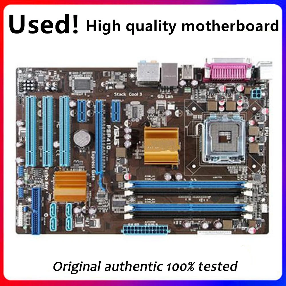 

Материнская плата для Asus P5P41D G41 Socket LGA 775 DDR2, оригинальная б/у материнская плата, распродажа