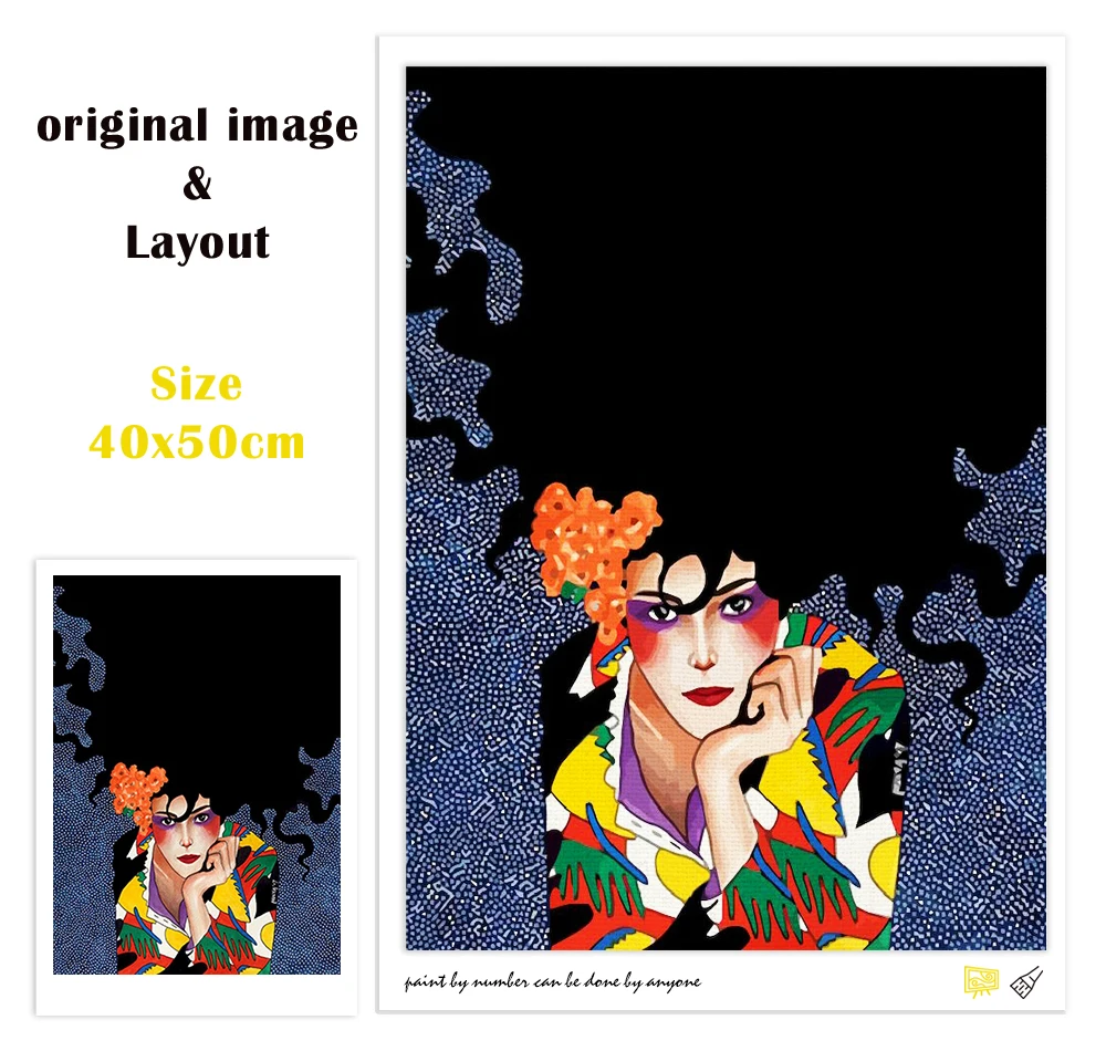 Painting By Numbers Girl Oil DIY Frame Coloring By Number Portrait Picture Home Decoration Drawing On Canvas Hand Painted Kits - 5