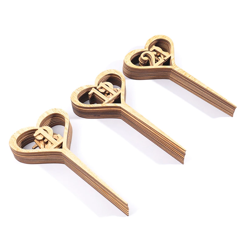 1-30 Wooden Wedding Seating Markers Table Decorations Banquet Party Guests Location Direction Heart Sign Flower Seat Card