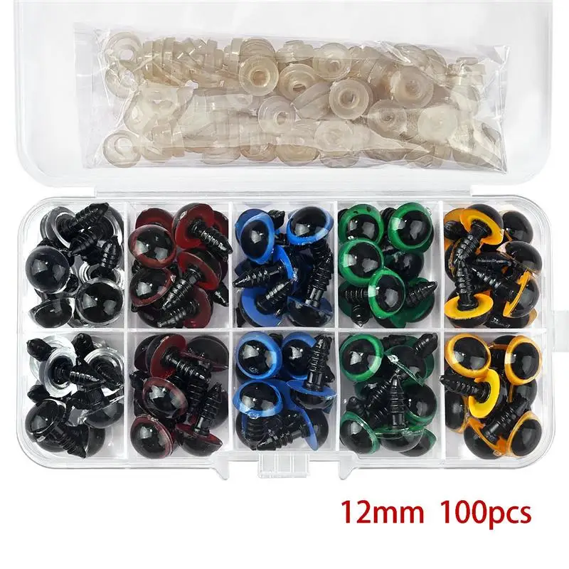 Eyeball Doll Accessories Plastic Safety Eyes 6mm 8mm 10mm 12mm For Toys DIY Funny Animal Eyes 100pcs
