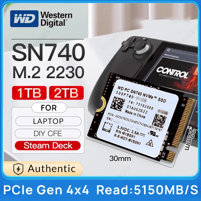 新正規品WD SN740 2TB SSD 2230 steamdeck 高級換装