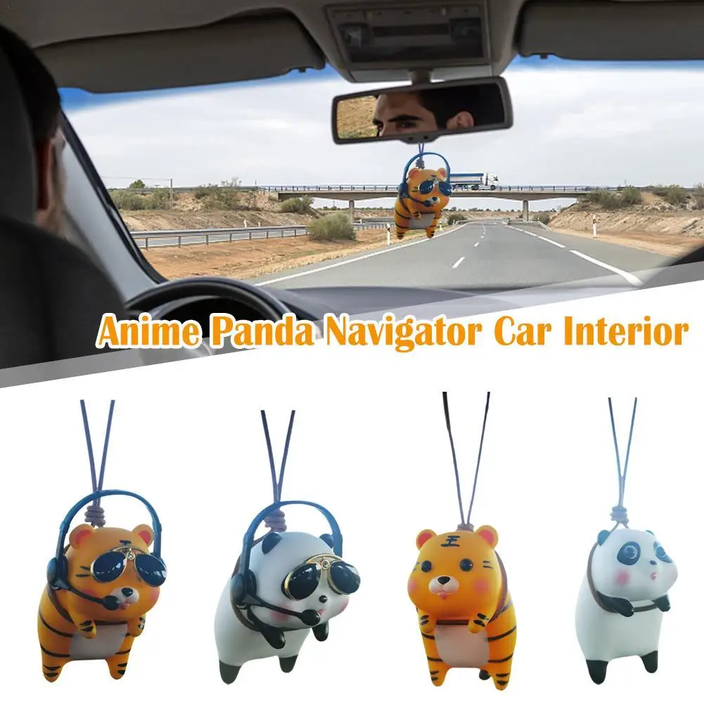 

Cute Anime Swing Pig Panda Car Pendant Auto Rearview Mirror Pendants Interior Decoration Accessories for Car Home Backpacks