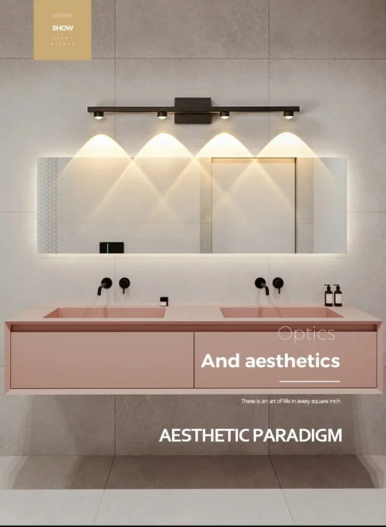 Description Picture 2 of itemLed Wall Lamp Bathroom Mirror Vanity Light For Bedroom Bedside Living Room AC85 - 265V Indoor Modern Sconces Fixtures Black Gold