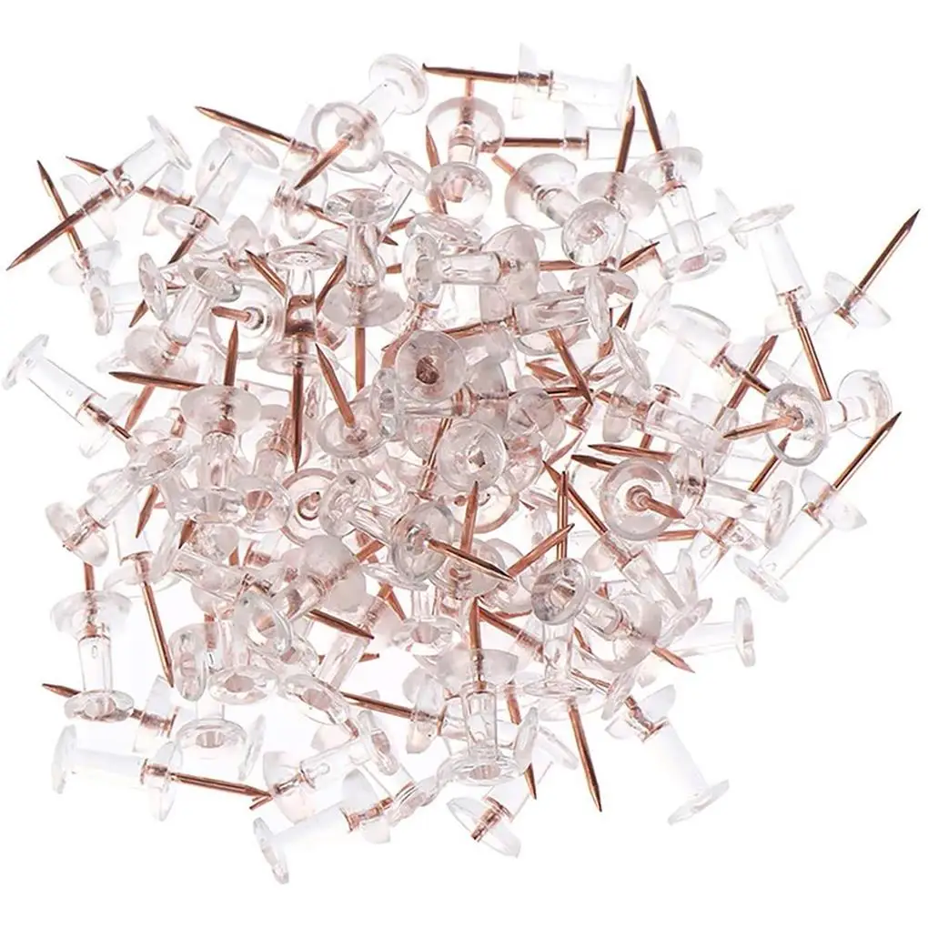 60 Pcs Transparent Rose Gold Push Pins Tacks Office School - AliExpress