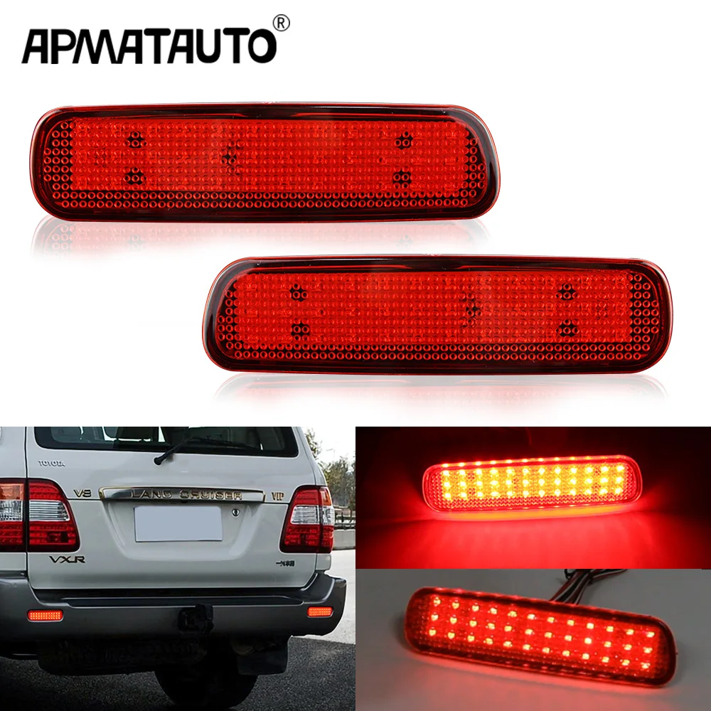 2 قطعة LED المصد الخلفي عاكس ضوء لتويوتا لاند كروز...