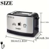 1 Pcs Plug-In Sonifer Toaster Model Sf-6088 2 Pieces Cool Touch Toaster 3 Functions: Defrost, Reverse Heating, Canceling 7 Degrees for Brown Control, Automatic Pop-Up and Automatic Pop-Up, Sliding Debris Tray 5