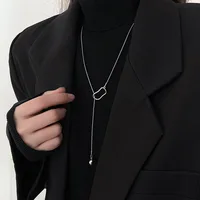 64cm Cool Silver Color Sweater Chain Women's Long Design New Chinese Style Sweater Chain Wholesale Jewelry