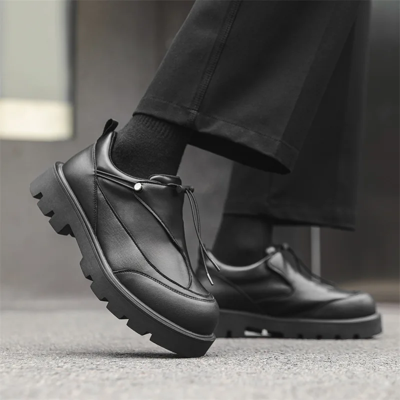 Men Business Leather Dress Shoes Casual Handmade Luxury Loafers Slip-on High Quality Slip-On Thick Bottom Oxford Wedding Shoes