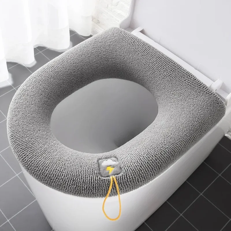 

Thicken Toilet Seat Cover Mat Winter Warm Soft Washable Closestool Mat Seat Case Toilet Lid Pad Bidet Cover Bathroom Accessories