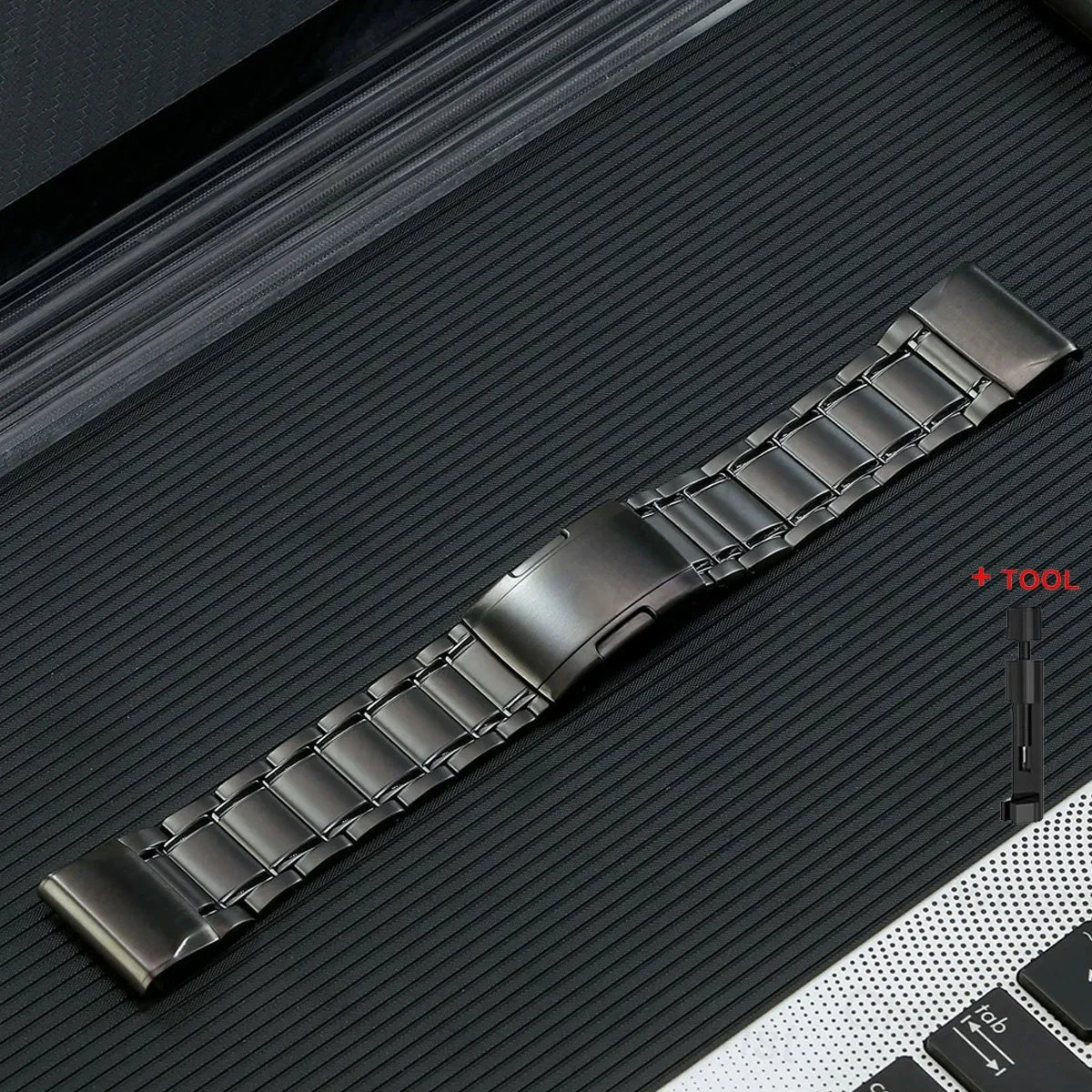 Premium Titanium QuickFit Strap - 26mm/22mm Adjustable Metal Watch Band