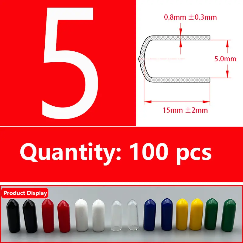 Rubber Cap Sleeve Soft Elasticity Silicone Protective Cover  Sealing Plug Thread Protection Sleeve Black Red White Blue 1.5-24mm - Image 11