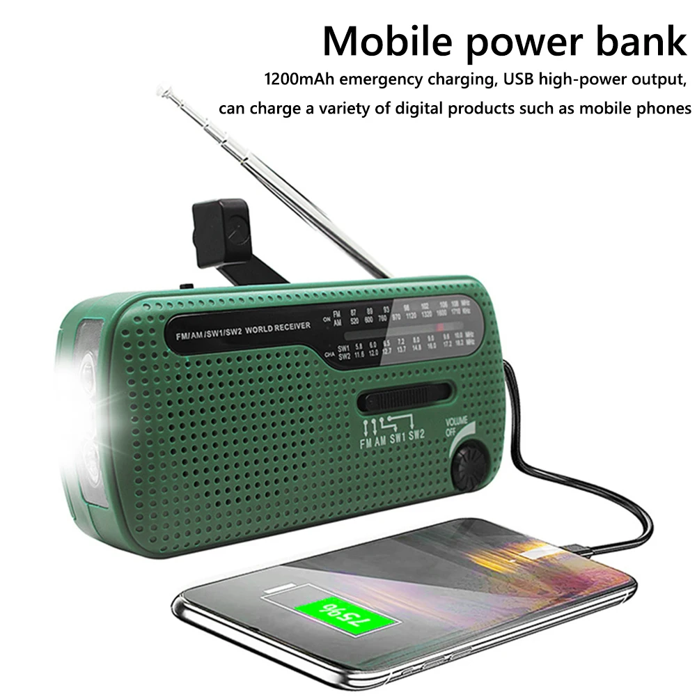 FM-AM-SW-Weather-Radio-with-LED-Flashlight-Survival-Radio-Solar-Power ...