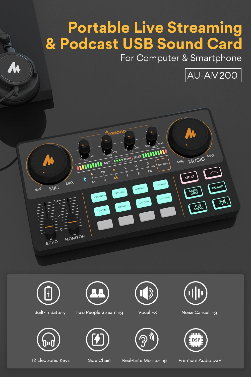 その他 Maono Caster E2 Maonocaster AME2 Audio Interface & Podcast Equipment | MAONO
