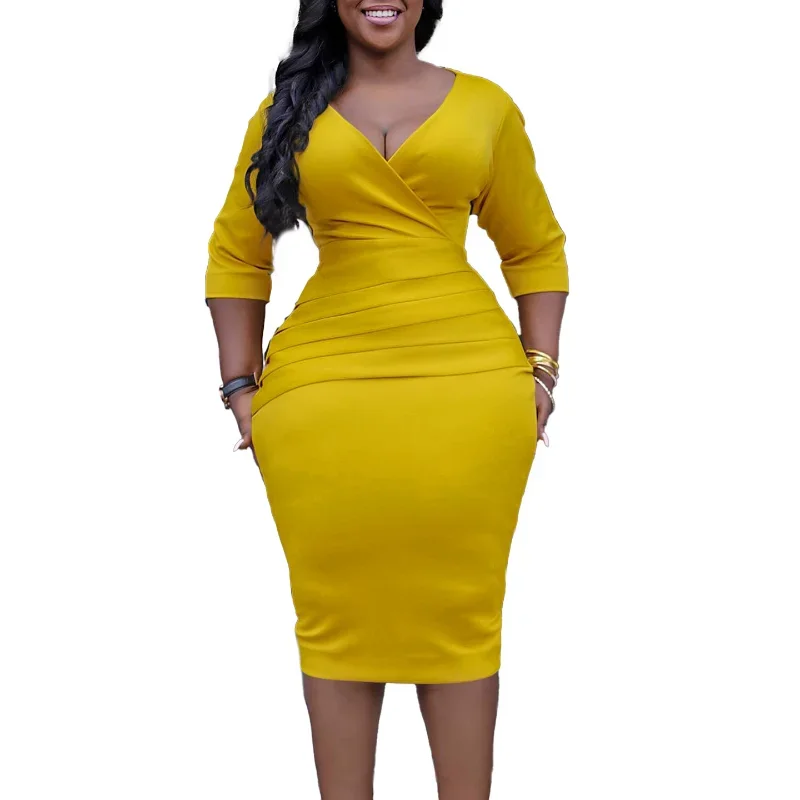 

Blue White Red Yellow Short Cheap Women's Dress Summer 40 To 50 Years Old Ladies Chubby Office Skirt Tight High Waist Bodycon