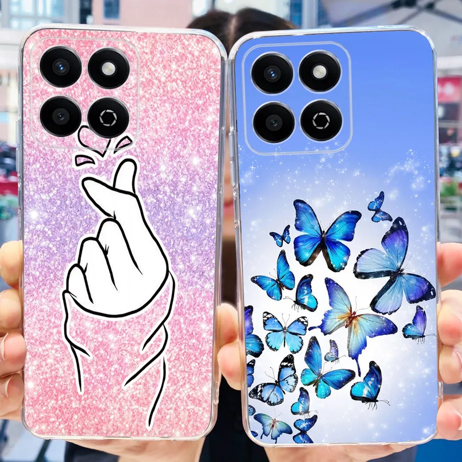 Cute Cat Butterfly Painted Soft Silicone Phone Case Cover