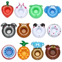 1PC Inflatable Float Cup Pad Swimming Pool Drink Cup Stand Holder Cute Drink Pool Mat For Kids Toy Summer Pool Party Decorations 1