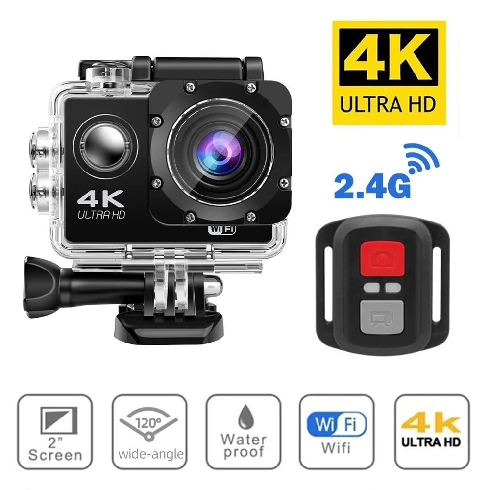 4K Action Camera 1080P/30FPS WiFi 2.0" 170D Underwater Waterproof Helmet Video Recording Camera Sports Cameras Outdoor Mini Cam 1 4K Action Camera 1080P/30FPS WiFi 2.0" 170D Underwater Waterproof Helmet Video Recording Camera Sports Cameras Outdoor Mini Cam