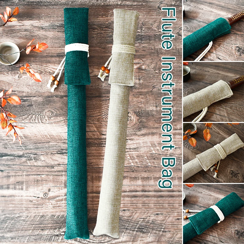 Double Layer Imitation Hemp Bamboo Flute Protective Cover Shakuhachi Portable Storage Case Protection Bag for Outdoors flute protective case