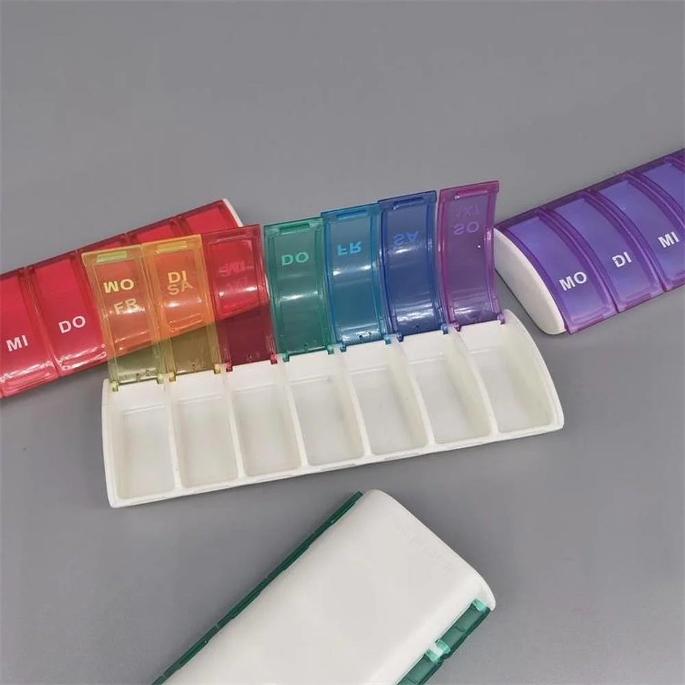 Weekly Transparent Pill Organizer Box with Splitters - 7-Day Medicine Storage Container