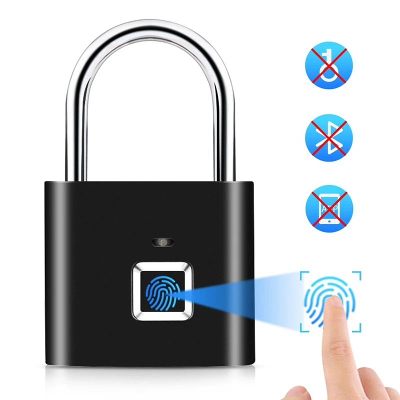 Biometric Door Lock Keyless Fingerprint Padlock Security Fingerprint Lock Electric Luggage Case Smart Anti-theft Door