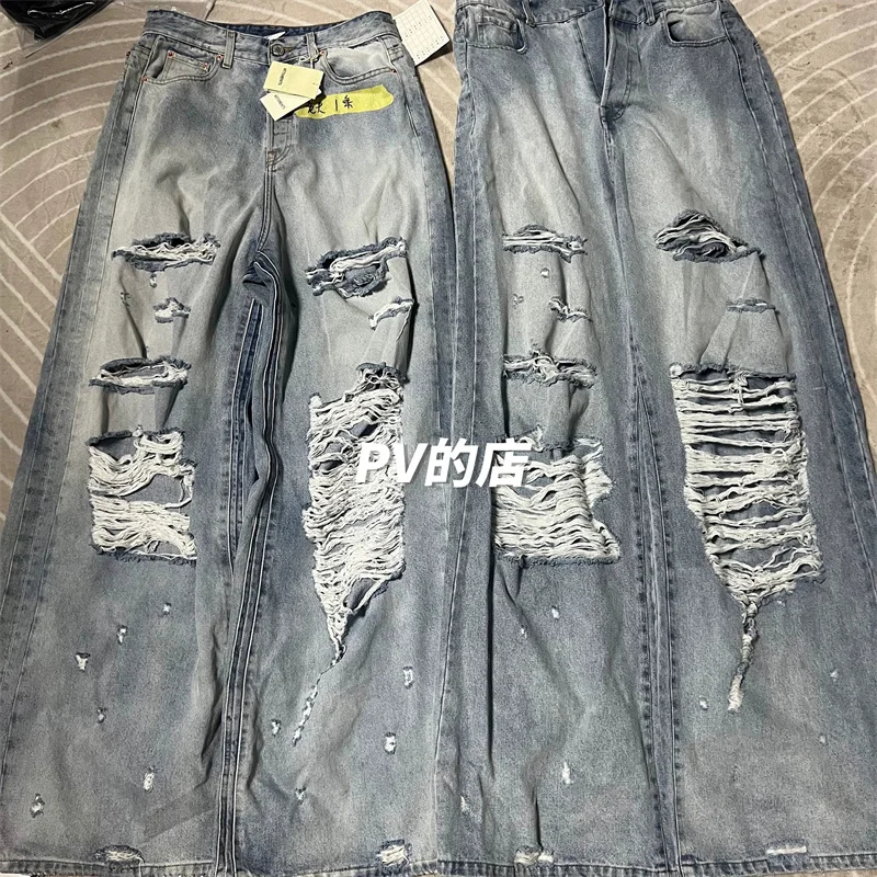 

2023ss New Vintage Hole High-Quality Casual Jeans For Men And Women