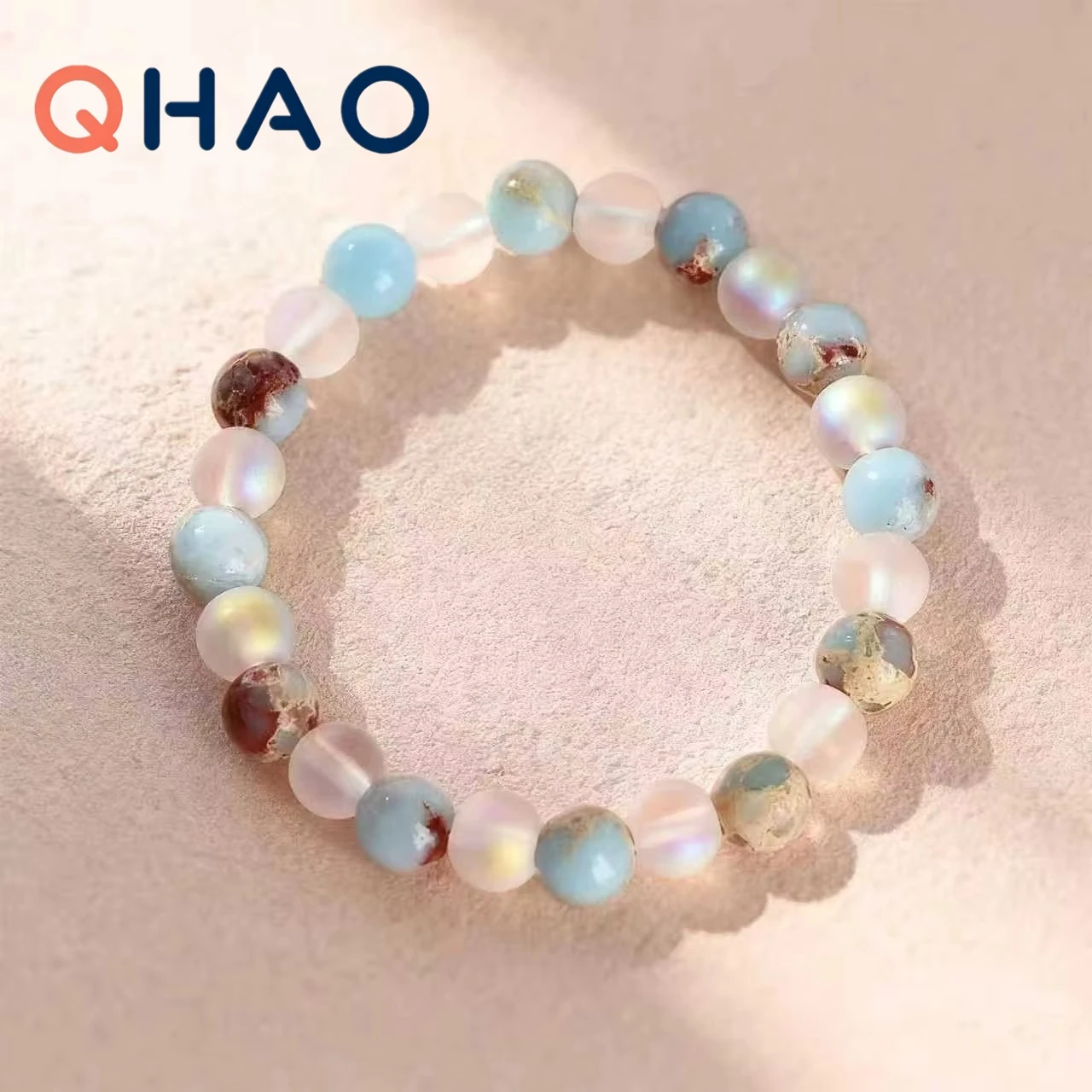 Quartz and Ocean Sediment Beaded Bracelet - Shoushan Stone Refreshing Purifying Jewelry