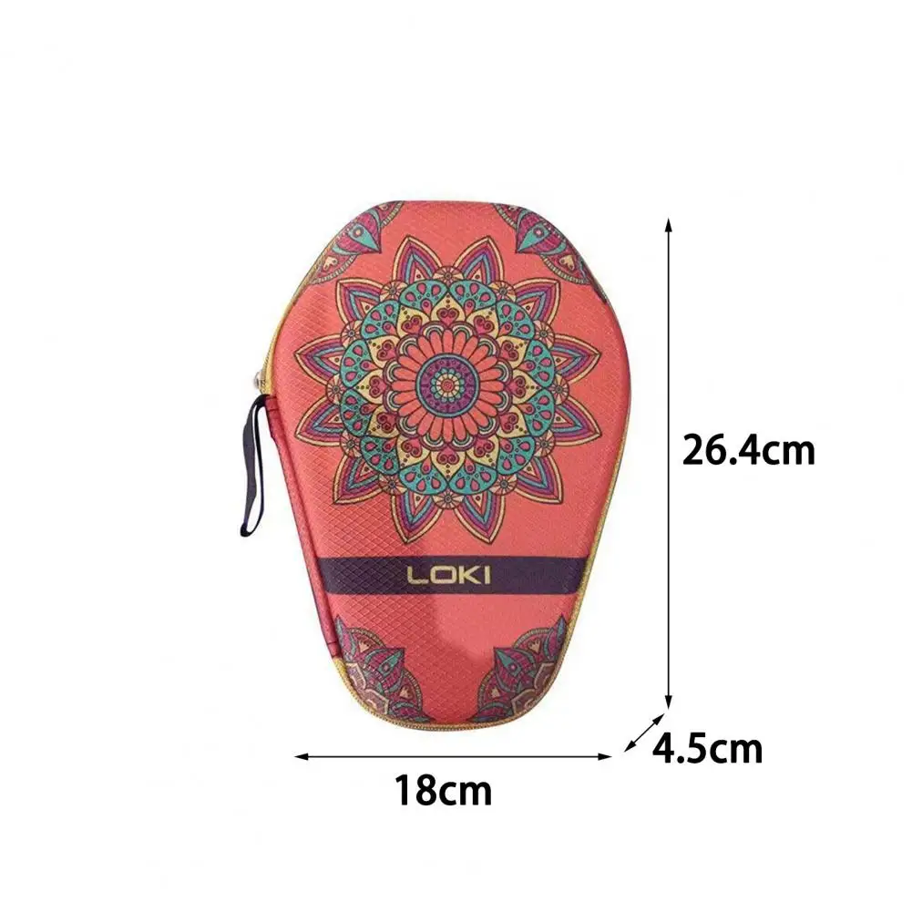 

Useful Lightweight Table Tennis Racket Cover Smooth Zipper Retro Pattern Table Tennis Racket Bag Storage