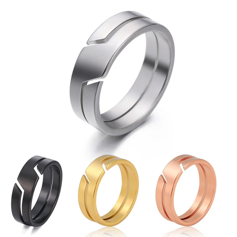 Mode Edelstahl Paar Ring für Männer Frauen Casual Finger Ringe Schmuck Engagement Jahrestag Geschenk anillos para mujeres