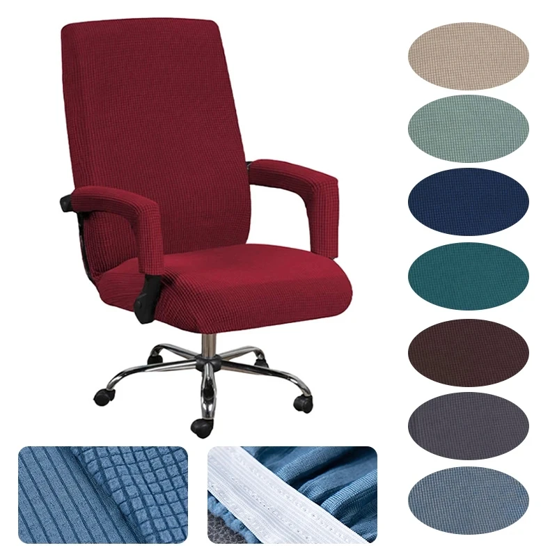 Computer Chair Cover Modern Spandex Slipcovers Office Chair Case Armrest Cover Dust Cover Removable Anti-dirty Chairs Slipcover 3