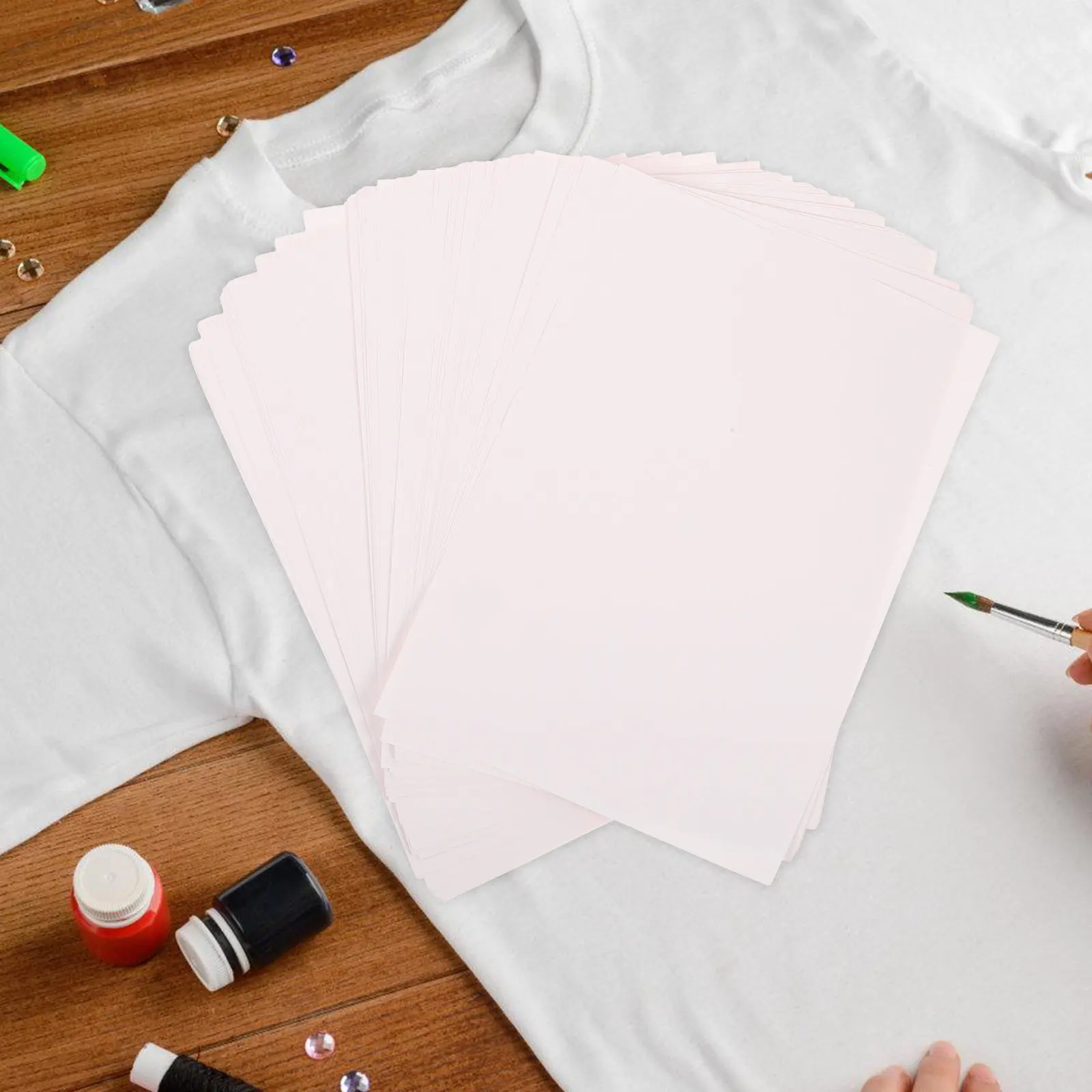 잉크젯 프린터용 100Pcs 승화 열전사 용지 폴리에스테르 직물에 밝은 색상 전사 세라믹 제품 DIY 공예