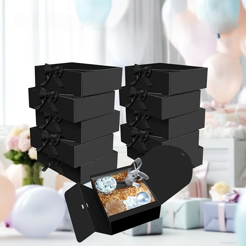 5Pcs Paper Gift Boxes with Lids, Foldable Bridesmaid Proposal Boxes with Ribbon, Elegan... - SKU FBR01019 - UGI Packaging