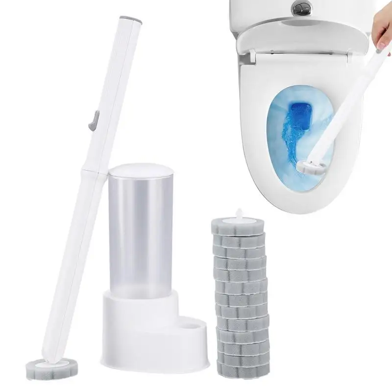 

Disposable Toilet Brush With Cleaning Liquid Wall-Mounted Cleaning Tool For Bathroom Replacement Brush Head Wc Accessories