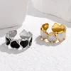 88128-f445b4.jpg Bague Vintage en acier inoxydable pour femmes, anneau d'ouverture d'huile goutte à goutte blanche, Simple, couleur or, géométrique réglable, bijoux 2023