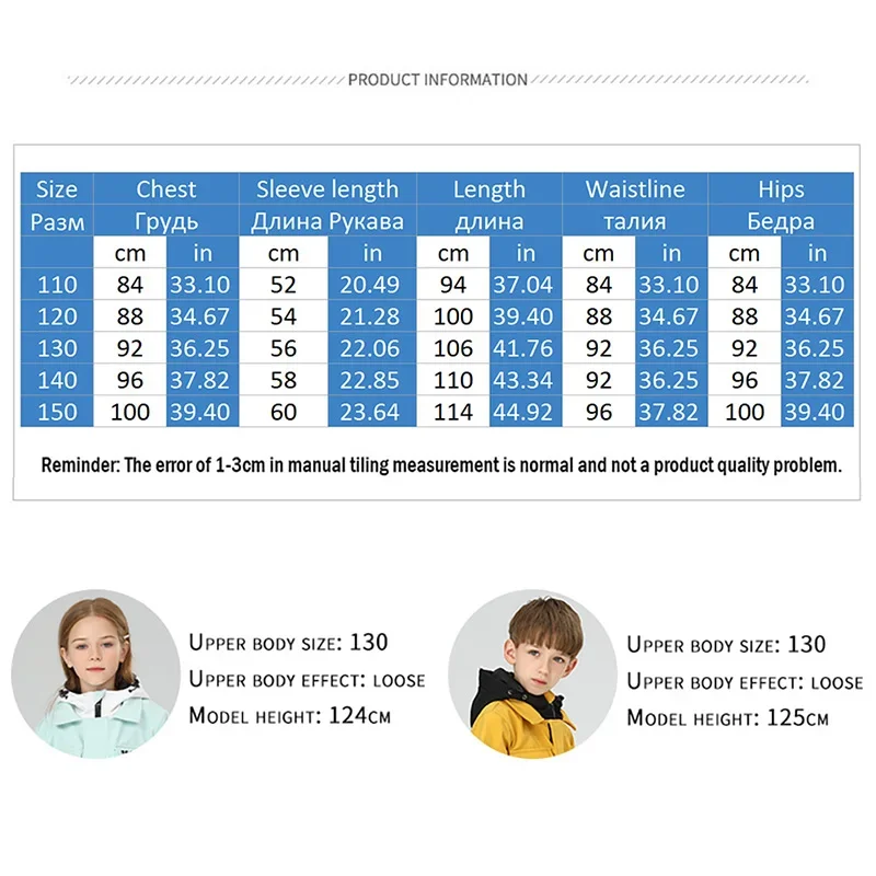 Children Ski Suit Skiing Jumpsuit Boys Girls Winter Outdoor Warm Windproof Waterproof Snowboard Suit Kids Ski Overalls Snow