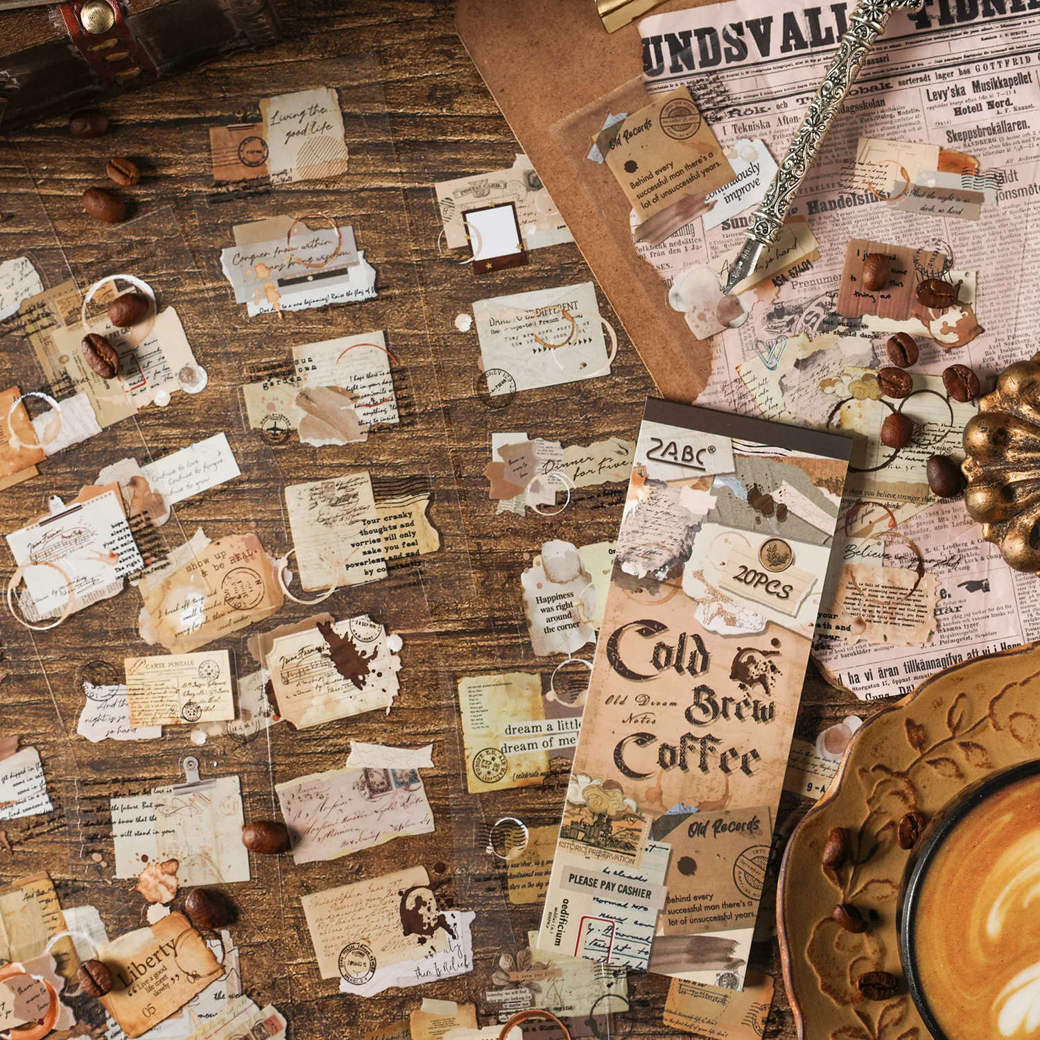 20장 INS 스타일 장식 스티커 DIY 스크랩북 앨범 정크 저널 다이어리 플래너 공예 장식 용지