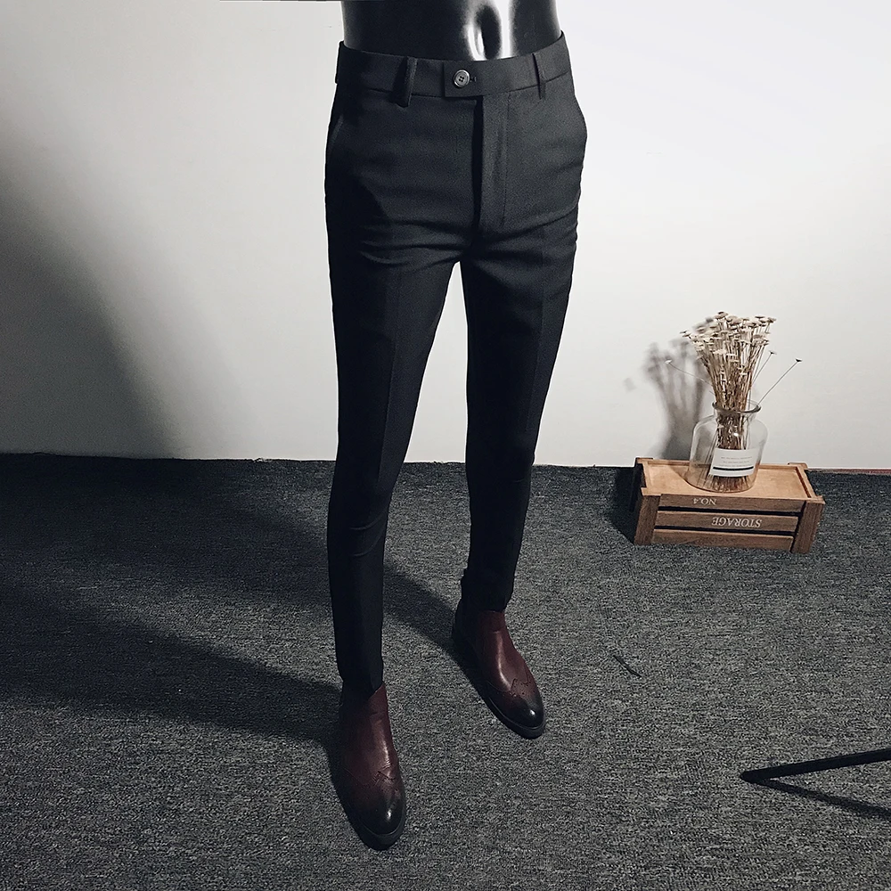 Men's Casual Stretch Pants New Slim Business Formal Office Versatile Interview For Solid Color Daily Wear Hot Selling Shorts stretch pants,business pants,suit pants,men pants