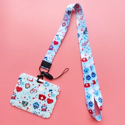 Healthcare Professional Retractable ID Badge Holder with Keychain and Neck Strap (Lanyard card case)