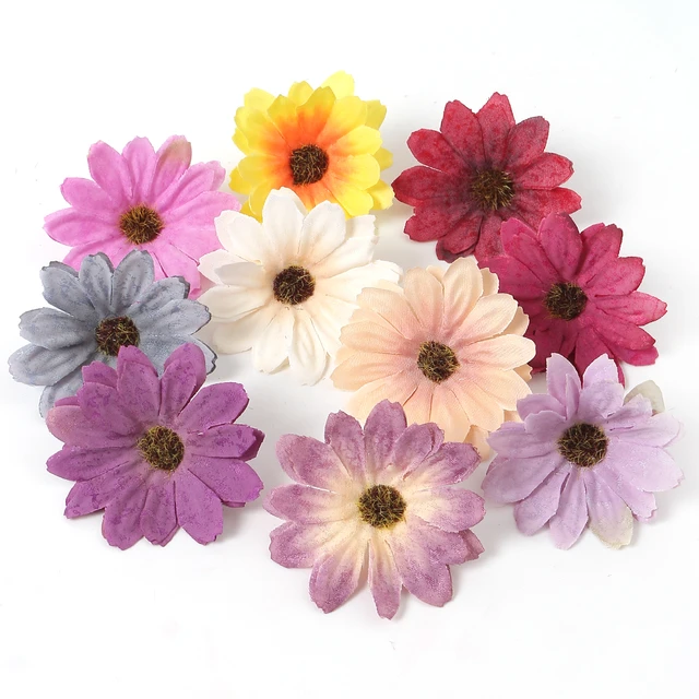 Fake Flower Heads in Bulk Wholesale for Crafts Small Artificial Silk  Flowers Head Peony Daisy Decor DIY Flower for Home Wedding Party Car  Corsage