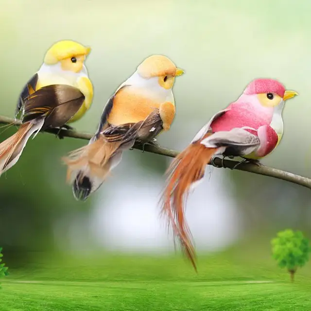 Mesterséges Madarak Hamis Hab Állatmodellek Toll Madár Dekoráció Állati Otthoni Kerti Dísz - Image 3