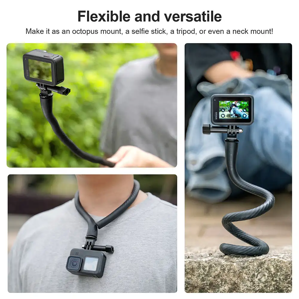Monkey Tail Mount Flexible Bend Multifuctional Monopod Selfie Stick For GoPro Hero 10 11 Insta360 Action Gear _ - Mobile