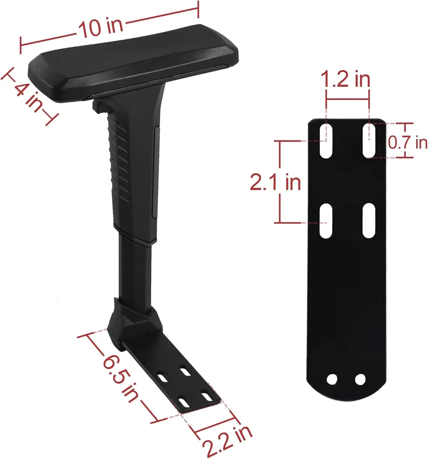 Height Adjustable Chair Armrest Pair, Gaming Boss Chair Arms Set Replacement 4D (Black)