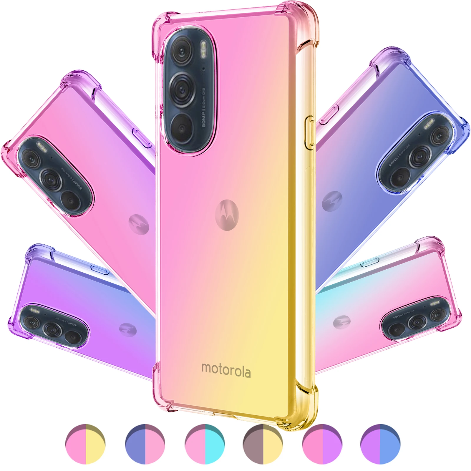 Custodia Per Telefono Per Motorola Edge 30/30 Lite/30 Ultra/30 Fusion/30 Neo/30 Pro 5G, Cover Flessibile Per Paraurti In Tpu Morbido Sfumato Ibrido Ca