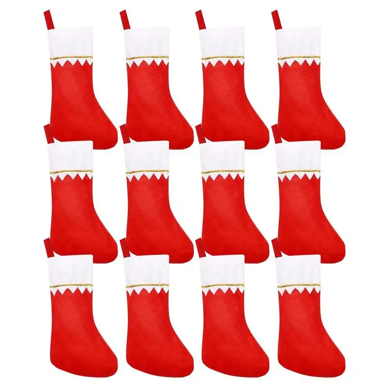 

12 шт., декоративные рождественские чулки для новогодней ёлки