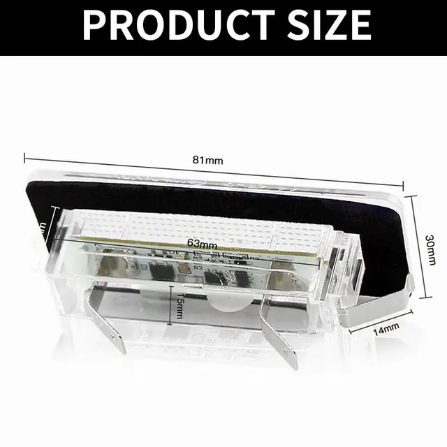 2pcs Car LED License Plate Number Light Lamp Error Free For Benz Smart Fortwo Coupe Convertible 450 451 W450 6